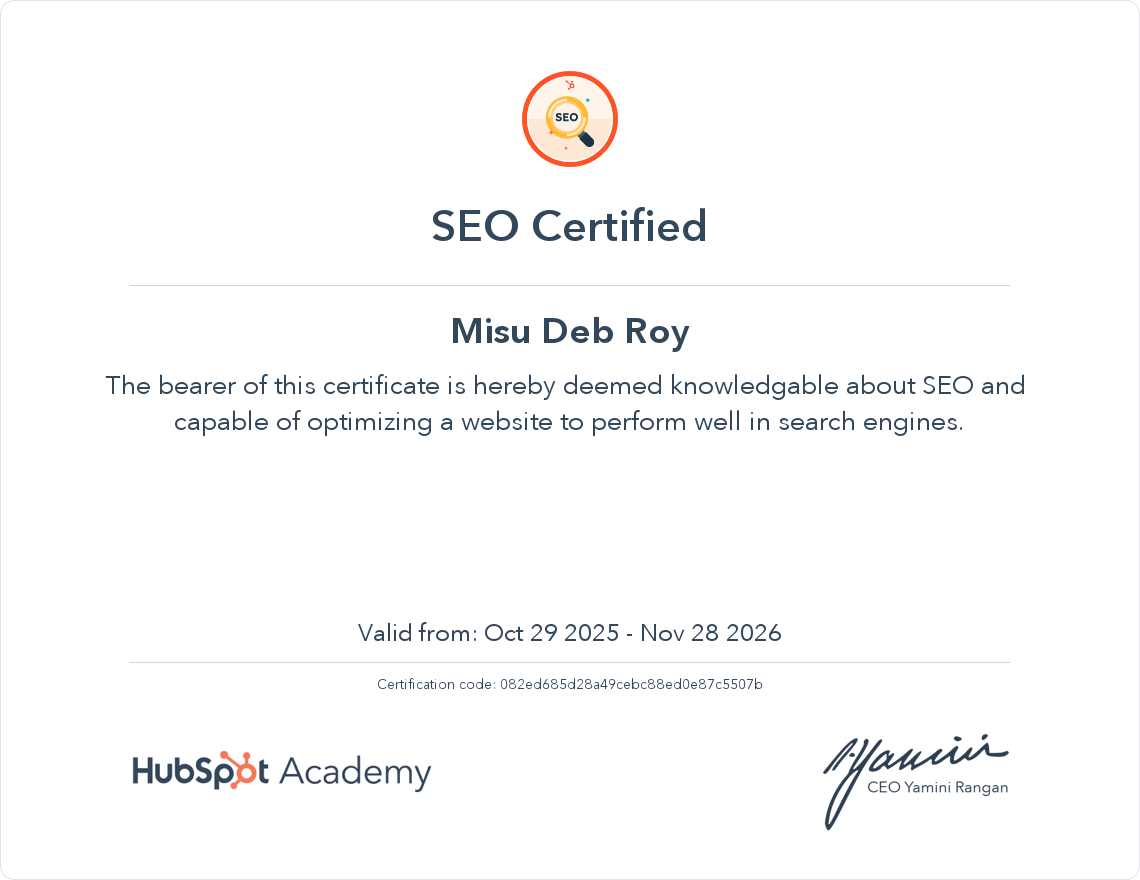 SEO Certificate